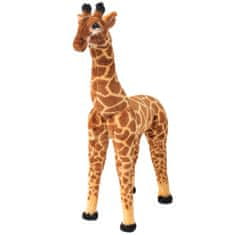 Greatstore Stojící plyšová hračka, žirafa, žlutohnědá, XXL