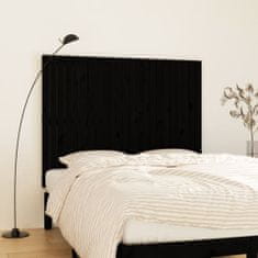 Greatstore Nástěnné čelo postele černé 146,5x3x110 cm masivní borové dřevo