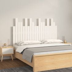 Vidaxl Nástěnné čelo postele bílé 127,5x3x80 cm masivní borové dřevo