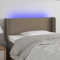 Vidaxl Čelo postele s LED taupe 103 x 16 x 78/88 cm textil