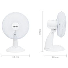 Vidaxl Stolní ventilátor 3 rychlosti 30 cm 40 W bílý