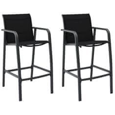 Vidaxl Zahradní barové židle 2 ks černé textilen
