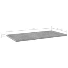 Vidaxl Přídavné police 4 ks betonově šedé 60 x 30 x 1,5 cm dřevotříska