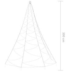 Vidaxl Nástěnný stromek s kovovým hákem 260 studených bílých LED 3 m