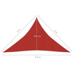 Vidaxl Stínící plachta 160 g/m² červená 4 x 4 x 5,8 m HDPE