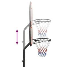 Vidaxl Basketbalový koš černý 237-307 cm polyethylen