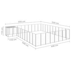 Vidaxl Psí kotec stříbrný 25,41 m² ocel