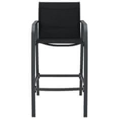 Vidaxl Zahradní barové židle 2 ks černé textilen