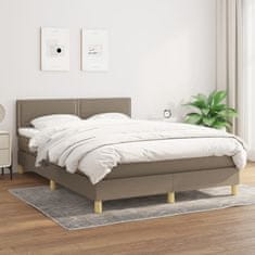 Vidaxl Box spring postel s matrací taupe 140x200 cm textil