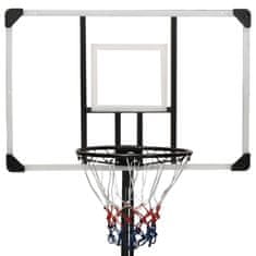 Greatstore Basketbalový koš s průhlednou deskou 256–361 cm polykarbonát