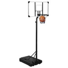 Greatstore Basketbalový koš s průhlednou deskou 256–361 cm polykarbonát