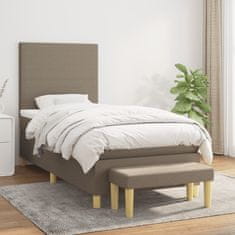 Vidaxl Box spring postel s matrací taupe 90x190 cm textil