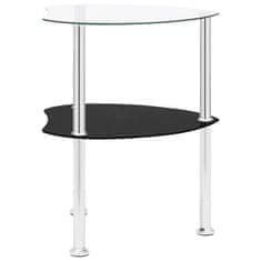 Vidaxl 322786 2-Tier Side Table Transparent & Black 38x38x50cm Tempered Glass