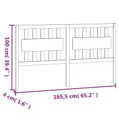 Vidaxl Čelo postele šedé 165,5 x 4 x 100 cm masivní borovice