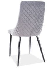 ATAN Jídelní čalouněná židle NOPI velvet šedá/černá mat