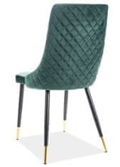 ATAN Jídelní čalouněná židle NOPI velvet zelená/černá/zlatá