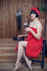 Horavia Wellness čelenka MaryBerry do sauny, červená s mašlí