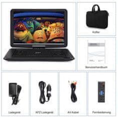 Pumpkin 15.6" přenosný DVD přehrávač auto monitor HDMI 1080P HD USB SD AV-IN/OUT