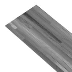 Vidaxl Podlahová krytina PVC 4,46 m2 3 mm samolepicí pruhovaná šedá