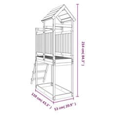 Vidaxl Dětské hřiště na zahradu 53 x 110 x 214 cm masivní borové dřevo