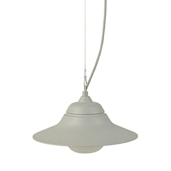 ACA ACA Lighting šedé venkovní závěsné svítidlo JULIE 1XE27 IP44 s opálovým sklem JULIE1PG