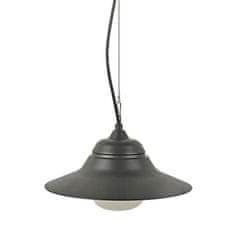 ACA ACA Lighting černé venkovní závěsné svítidlo JULIE 1XE27 IP44 s opálovým sklem JULIE1PBK