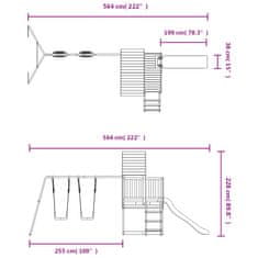 Greatstore Hrací věž se skluzavkou, žebříkem, houpačkami masivní douglaska