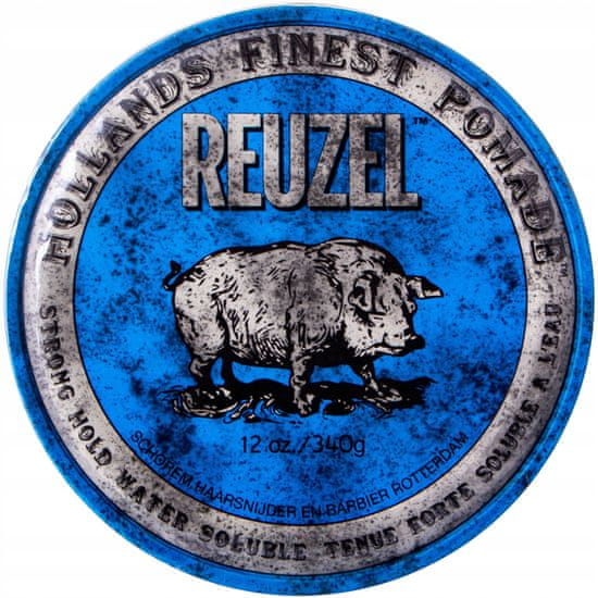 Reuzel Blue Strong Hold High - silná zdržující pomáda, zabraňuje roztřepeným konečkům, účinně hydratuje, 340ml