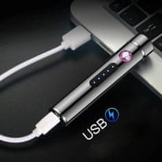 OEM Elektrický zapalovač s USB nabíjením Round-Černá KP25704