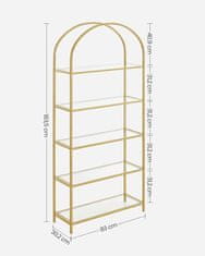 Songmics Regál Montrie 183,5 cm zlatý