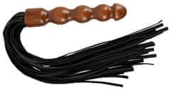 Zado Zado Wood Leather Flogger, kožené důtky s úchopem ze dřeva