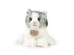 Rappa Plyšová kočka bílo-šedá sedící 17 cm