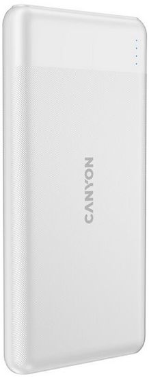 Canyon powerbanka PB-1009W,10 000mAh Li-pol, In USB-C+Lightning-Apple,Out USB-C PD 20W+1xUSB-A QC 3.0,bílá