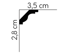 Flexibilní stropní lišta MDB135F 200x2,8x3,5cm Mardom