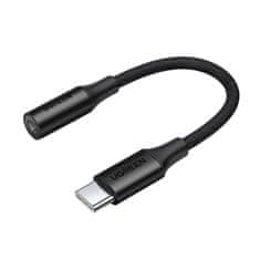 Greatstore Adaptér USB-C na 3,5mm mini jack pro sluchátka 10 cm - černý