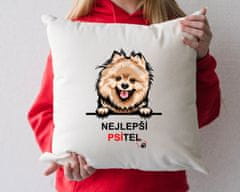 COOLKOUSKY povlak na polštář Nejlepší PSÍTEL - Pomeranian