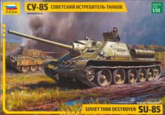 Zvezda SU-85, sovětské samohybné dělo, Model Kit 3690, 1/35