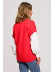 BeWear Dámská pletená vesta Reenzong červená L/XL