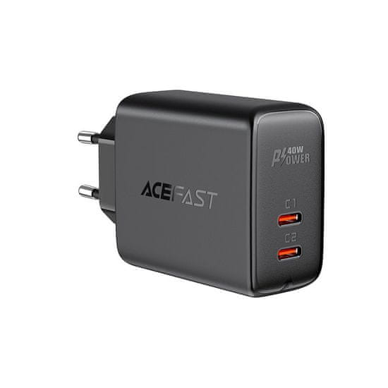 shumee Síťová nabíječka 2x USB-C 40W PPS PD QC 3.0 AFC FCP černá