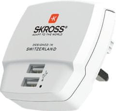 Zaparkorun.cz USB nabíjecí adaptér DC10UK pro UK, 2400 mA, 2x USB výstup, SKROSS