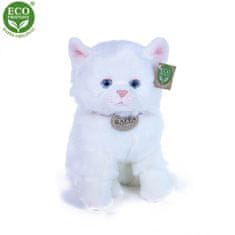Rappa Plyšová kočka, bílá, sedící, 25 cm