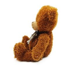 Rappa Plyšový medvěd s mašlí, tmavě hnědý, 27 cm