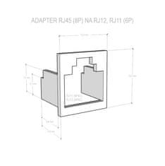 DATACOM Adaptér RJ45 na RJ12 (RJ11) bílá 20ks