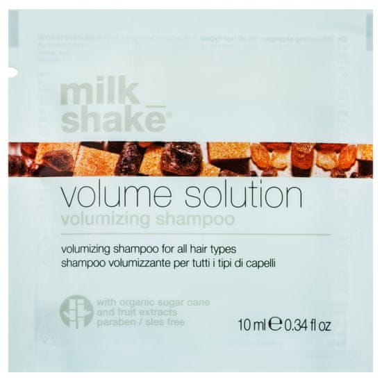 Milk Shake Volume Solution Shampoo - šampon pro objem pro všechny typy vlasů, nezatěžuje vlasy, posiluje vlasové cibulky, 10ml