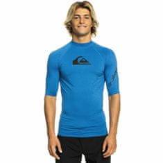 Quiksilver Pánské lycrové triko UPF50 petrolej, krátký rukáv modrá 2XL