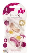 NIP CHERRY šidítko kaučuk,0-6m,2ks,red/pink