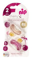 NIP CHERRY šidítko kaučuk,6m+,2ks,red/pink