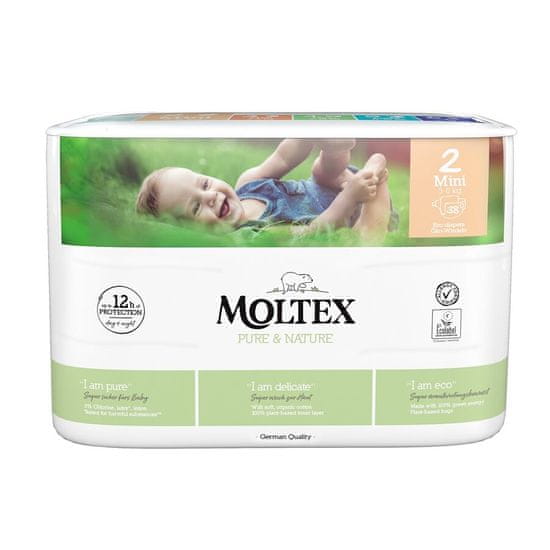 MOLTEX Moltex Plenky Pure & Nature Mini 3-6 kg (38 ks)