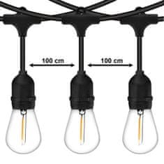 LUMILED Zahradní svítidlo LED světelný řetěz 20m GIRLANDA MALUS 20x E27