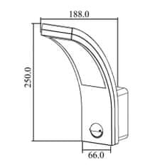 Maclean LED lampa s pohybovým senzorem , černá, 10 W, IP54, 750 lm, neutrální bílá 4000 K MCE244 B 72132